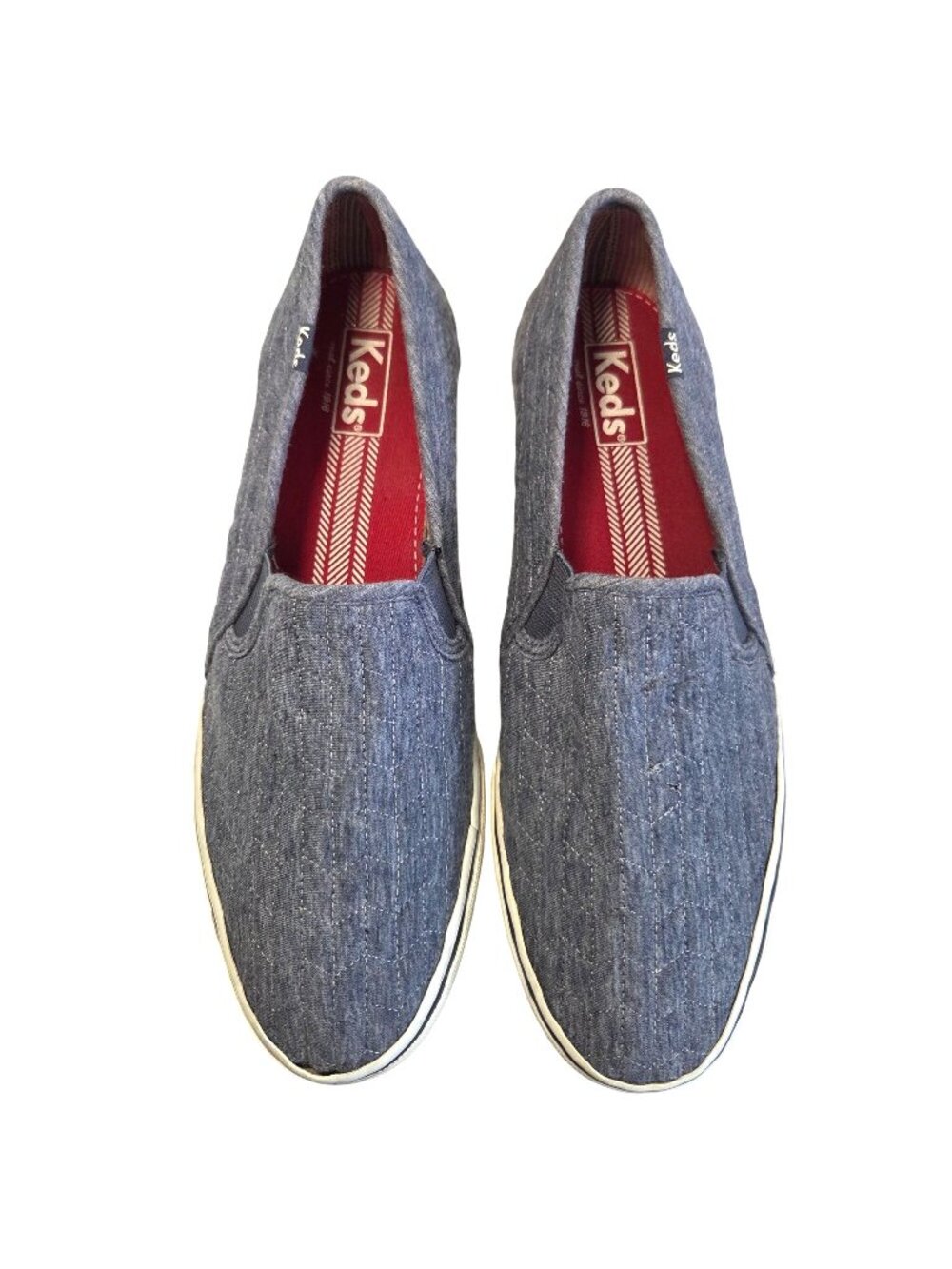 Keds Women's Double Decker Gray Quilted Slip-On Sneakers Size 10